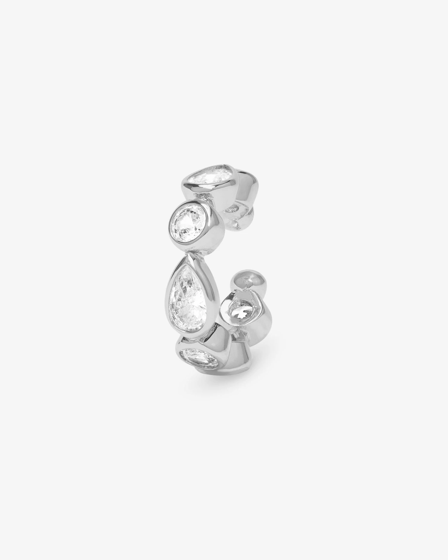 Isla Ear Cuff - Silver|White Diamondettes 3 Isla Ear Cuff - Silver|White Diamondettes
