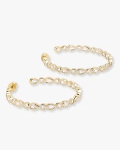 Isla Hoops 2" - Gold|White Diamondettes -Melinda Maria IslaHoopEarring2 G V2 282a0405 a9b4 4bb9 a1d7 6ac45ffe9d2c
