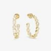 Isla Hoops 1" - Gold|White Diamondettes -Melinda Maria IslaHoops1 E7135 G WTCZ P V1