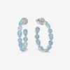 Isla Hoops 1" - Silver|Blue Opal -Melinda Maria IslaHoops1 E7135 S BOPCZ P V1
