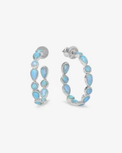 Isla Hoops 1" - Silver|Blue Opal