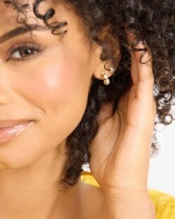 Isla Huggies - Gold|White Diamondettes 10 Isla Huggies - Gold|White Diamondettes -Melinda Maria IslaHuggies E7133 G WTCZ E V2