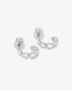 Isla Huggies - Silver|White Diamondettes 9 Isla Huggies - Silver|White Diamondettes -Melinda Maria IslaHuggies E7133 S WTCZ P V2