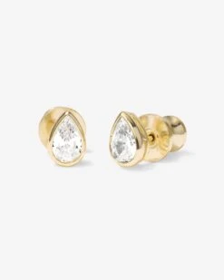 Isla 6mm Studs - Gold|White Diamondettes