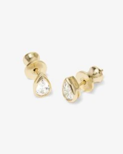 Isla 6mm Studs - Gold|White Diamondettes -Melinda Maria IslaStuds4mm E7138 G WTCZ P V2