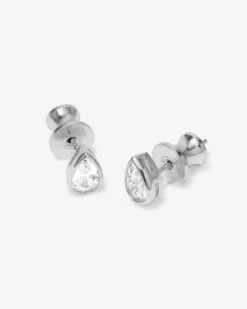 Isla 6mm Studs - Silver|White Diamondettes -Melinda Maria IslaStuds4mm E7138 S WTCZ P V2