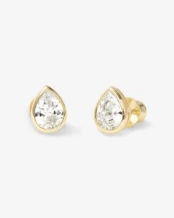 Isla 8mm Studs - Gold|White Diamondettes