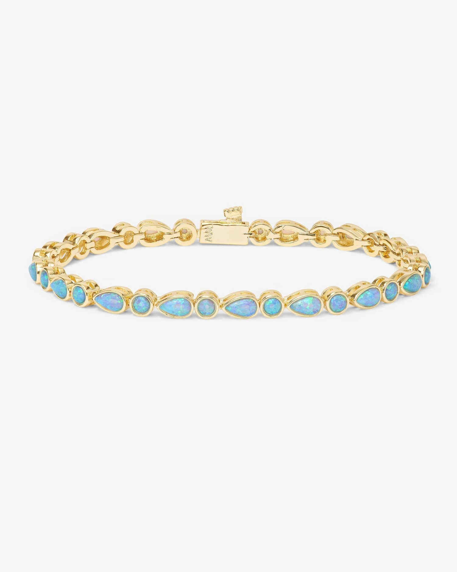 Isla Tennis Bracelet - Gold|Blue Opal 3 Isla Tennis Bracelet - Gold|Blue Opal