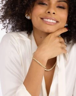 Isla Tennis Bracelet - Gold|White Diamondettes -Melinda Maria IslaTennisBracelet B1448 G WTCZ E V2