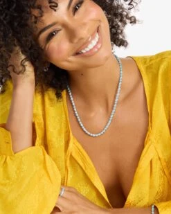 Isla Tennis Necklace - Silver|Blue Opal -Melinda Maria IslaTennisNecklace18 N6394 S BOPCZ 18 E V1