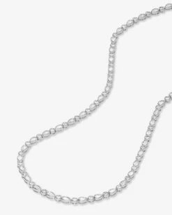 Isla Tennis Necklace - Silver|White Diamondettes -Melinda Maria IslaTennisNecklace N6394 S WTCZ P V2