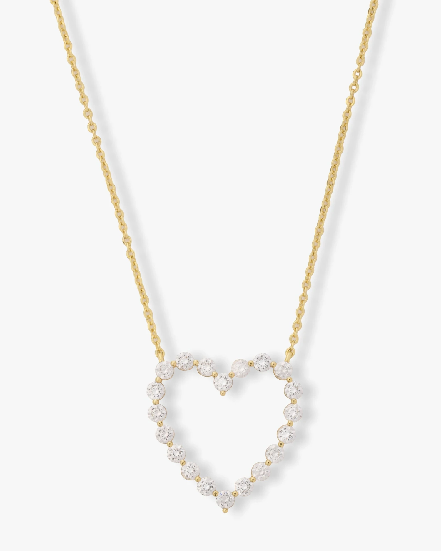She's An Icon Heart Necklace - Gold|White Diamondettes 3 She's An Icon Heart Necklace - Gold|White Diamondettes
