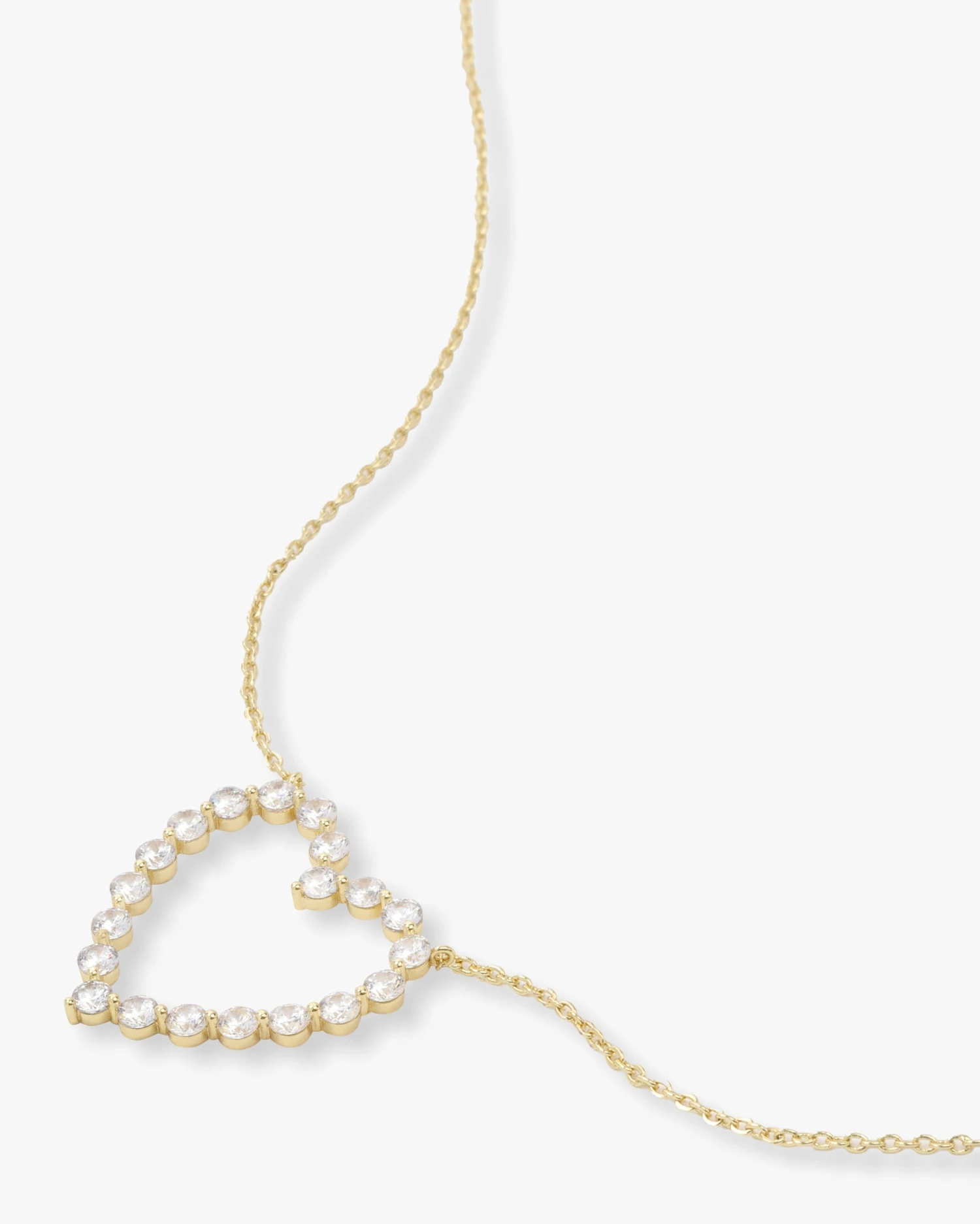 She's An Icon Heart Necklace - Gold|White Diamondettes 5 She's An Icon Heart Necklace - Gold|White Diamondettes - Image 3