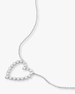 She's An Icon Heart Necklace - Silver|White Diamondettes -Melinda Maria JN2540 S V2 f79db280 acc4 43a0 8986 74b9f7633fec