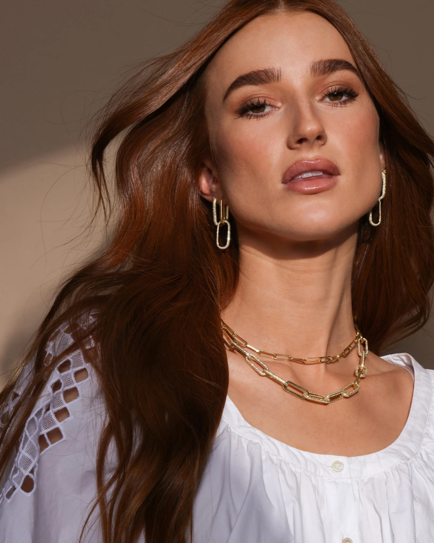 Carrie Pavé Chain Necklace - Gold|White Diamondettes 8 Carrie Pavé Chain Necklace - Gold|White Diamondettes - Image 6