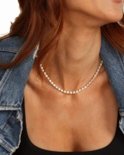 She's An Icon Tennis Necklace - Gold|White Diamondettes -Melinda Maria Jan042024 FebruaryandMarchCollection 0384 CRcopy abf750a6 28a7 4a99 9454 ada10db92f6f