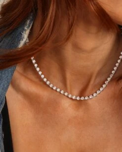 She's An Icon Tennis Necklace - Silver|White Diamondettes -Melinda Maria Jan042024 FebruaryandMarchCollection 0414copy 78acc368 a102 4c4d b203 6129882f483a