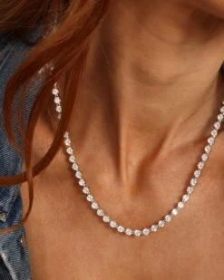 She's An Icon Tennis Necklace - Silver|White Diamondettes -Melinda Maria Jan042024 FebruaryandMarchCollection 0458 6be32396 38ee 4115 be36 af812664ad75