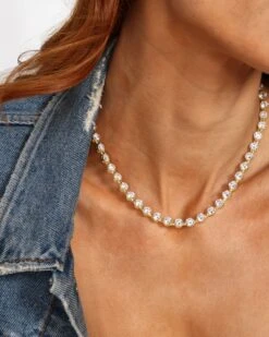 She's An Icon Mama Tennis Necklace - Gold|White Diamondettes -Melinda Maria Jan042024 FebruaryandMarchCollection 0494 7a5601a4 7412 4416 8ac4 dab061e5e1ea