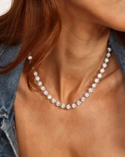 She's An Icon Mama Tennis Necklace - Silver|White Diamondettes -Melinda Maria Jan042024 FebruaryandMarchCollection 0504 b3acd88b 1818 42c2 be1b f3f935aacf2b