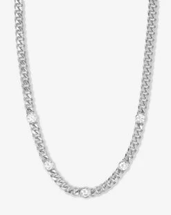 Julian 5 Diamond Necklace - Silver|White Diamondettes