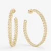 Pavé Julian Chain Hoops 2" - Gold|White Diamondettes -Melinda Maria JulianChainHoops2 G V1 P