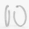 Pavé Julian Chain Hoops 2" - Silver|White Diamondettes -Melinda Maria JulianChainHoops2 S V1 P