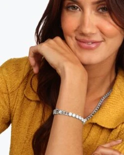 Julian Loves Diamonds Bracelet - Silver|White Diamondettes -Melinda Maria JulianLovesDiamondsBracelet B1442 E S v2