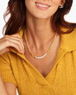 Julian Loves Diamonds Necklace - Gold|White Diamondettes 14 Julian Loves Diamonds Necklace - Gold|White Diamondettes -Melinda Maria JulianLovesDiamondsNecklace18 N6361 E G V1