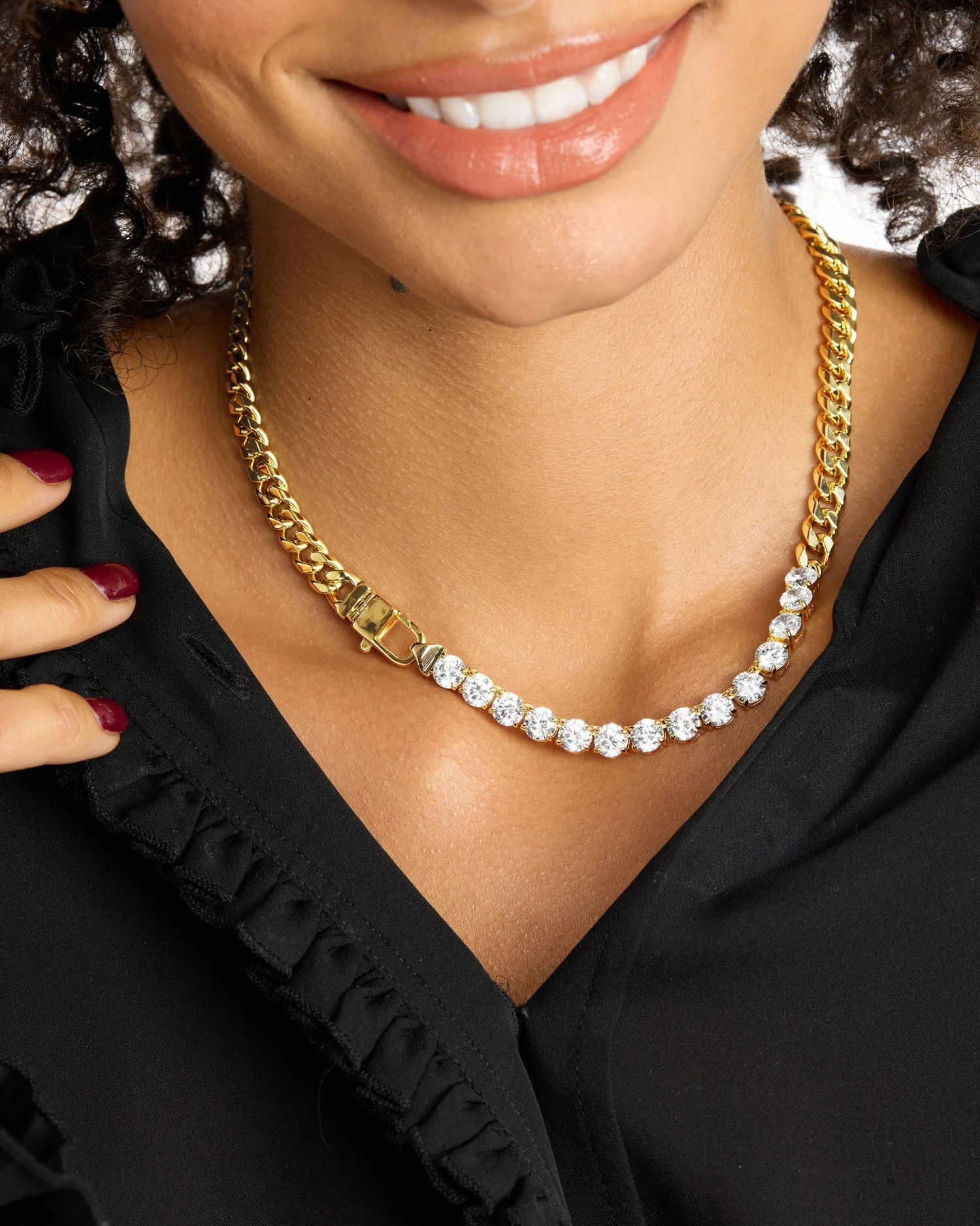 Julian REALLY Loves Diamonds Necklace - Gold|White Diamondettes 8 Julian REALLY Loves Diamonds Necklace - Gold|White Diamondettes - Image 6