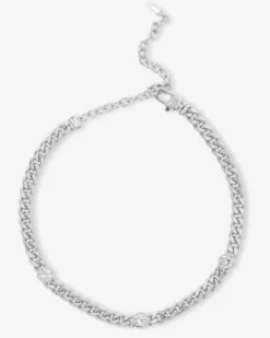 Julian Triple Diamond Choker - Silver|White Diamondettes