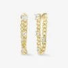 Julian Triple Diamond Soft Chain Hoops - Gold|White Diamondettes