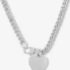 Julian XL Heart Cuban Chain Necklace - Silver -Melinda Maria JulianXLHeartCubanChainNecklace N6359 P S V1 24167c1f aec6 46a2 8ecb 1d69c3eab6d4
