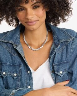 Julian's Obsessed With Diamonds Necklace - Silver|White Diamondettes -Melinda Maria Julian sObsessedwithDiamondsNecklace16 N6401 S WTCZ 16 E V2