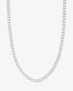 Lil Queen's Tennis Necklace - Silver|White Diamondettes