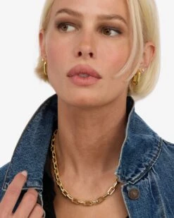 Lil Frankie Chain Huggies - Gold -Melinda Maria Lil FrankieChainHuggies E7112 G E V2