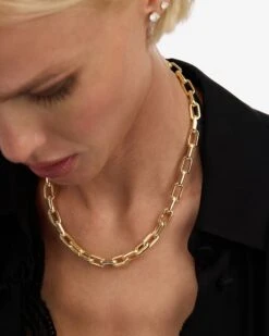 Lil Frankie Chain Necklace - Gold 11 Lil Frankie Chain Necklace - Gold -Melinda Maria Lil FrankieChainNecklace18 N6383 G 18 E V1