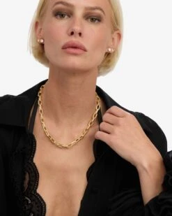 Lil Frankie Chain Necklace - Gold 14 Lil Frankie Chain Necklace - Gold -Melinda Maria Lil FrankieChainNecklace18 N6383 G 18 E V2