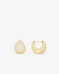 Lil' Norah Pave Earrings - Gold|White Diamondettes