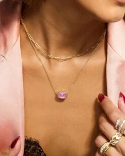 She's A Boss Pendant Necklace - Silver|Pink Diamondettes -Melinda Maria LimitedEditionBreastCancerPendant Crystal Indoor October Collection 2025 LS 6