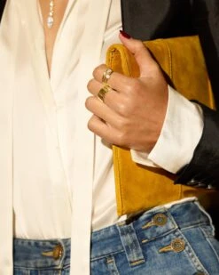 Nina Stacked Ring - Gold|White Diamondettes -Melinda Maria Look10 LariatHighlightHolidayLaunch 167A7144