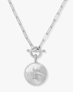 Love Letters Medallion Necklace - Silver -Melinda Maria LoveF S v1 e2871a42 6093 4ad5 a6d9 0fcbad3197b0