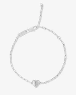 Baby Love Letters Heart Bracelet - Silver|White Diamondettes -Melinda Maria LoveLetterHeartBracelet B1452 S WTCZ P P V1