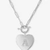 Love Letters Heart Necklace - Silver|White Diamondettes