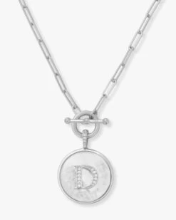 Love Letters Medallion Necklace - Silver -Melinda Maria Lovel D S v1 2b067260 0b77 405f 8773 5e705cfe2650
