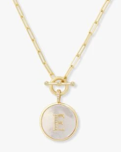 Love Letters Medallion Necklace - Gold -Melinda Maria Lovel E v1 f14da8b9 4b32 479d b009 bcae9fe13150