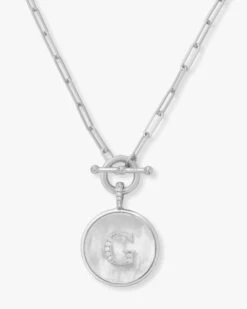 Love Letters Medallion Necklace - Silver -Melinda Maria Lovel G S v1 9dd112d8 7fc9 4030 99b1 2351e30f1a1e