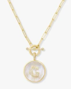 Love Letters Medallion Necklace - Gold -Melinda Maria Lovel G v1 434da4e6 49e4 4f8f 93f9 2d489f9ad42d