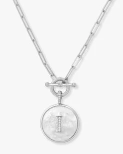 Love Letters Medallion Necklace - Silver -Melinda Maria Lovel I S v1 bbad48ba 3583 4d8e ba23 777af8419c38