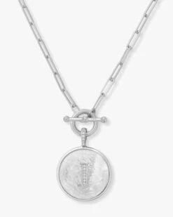 Love Letters Medallion Necklace - Silver -Melinda Maria Lovel J S v1 36a0f294 7831 464f b2c6 58cbb7160732